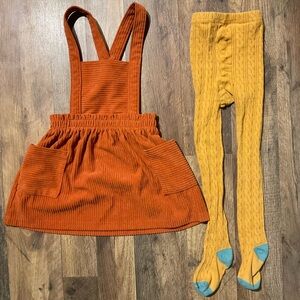 Finding Foxtail Girls Knit Tights XS and Wonder Nation Romper Dress Size 3T